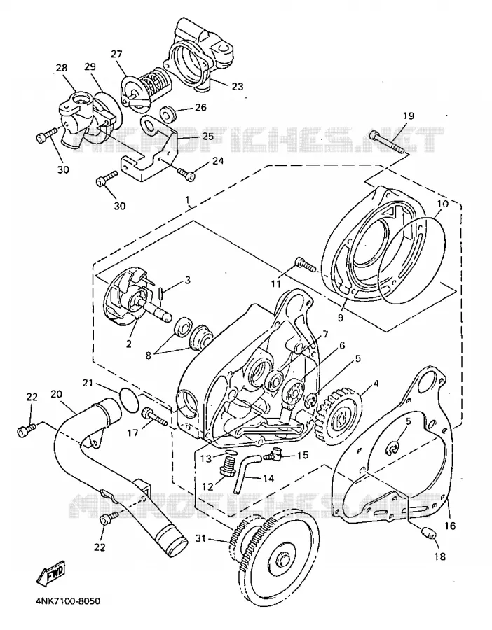 POMPE A EAU Yamaha MOTO 1300 1998 ROYALSTAR  XVZ1300A