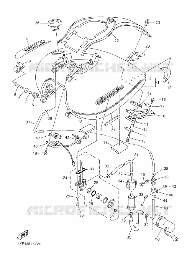 RESERVOIR A ESSENCE Yamaha MOTO 1300 2000 ROYALSTAR  XVZ1300A