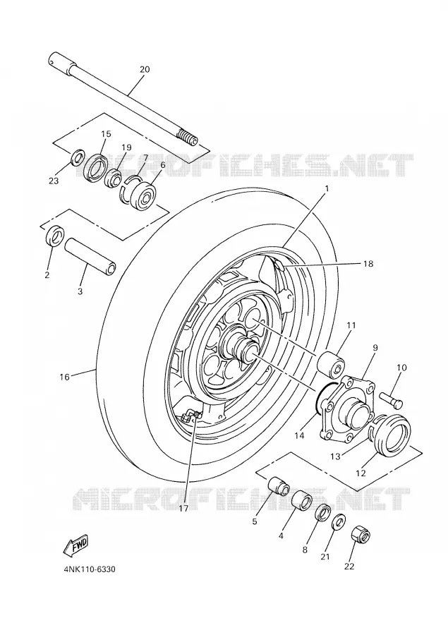 ROUE ARRIERE Yamaha MOTO 1300 2000 ROYALSTAR  XVZ1300A