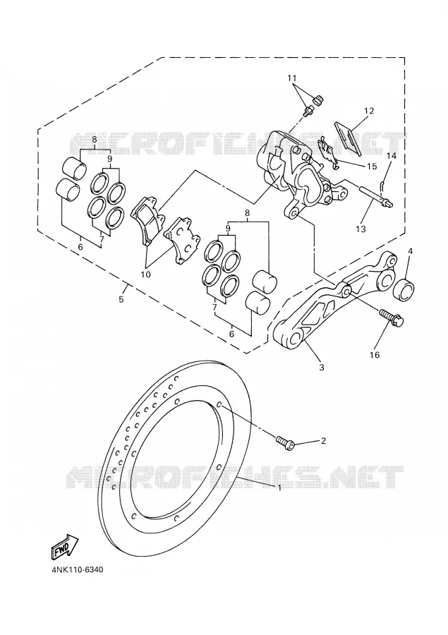 ETRIER DE FREIN ARRIERE Yamaha MOTO 1300 2000 ROYALSTAR  XVZ1300A