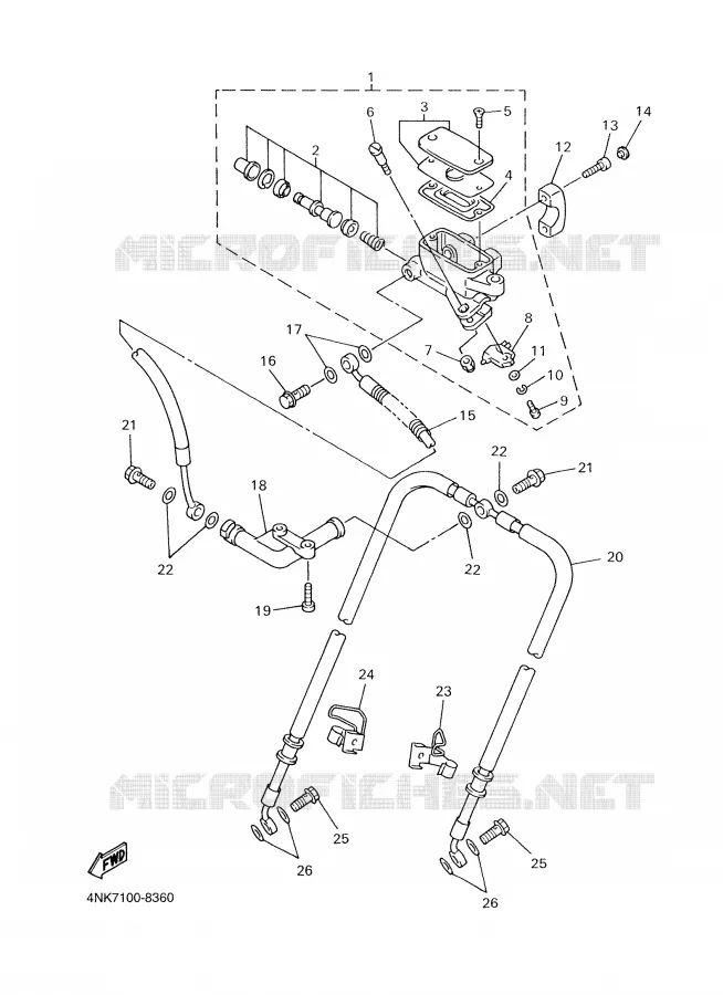 MAITRE CYLINDRE AVANT Yamaha MOTO 1300 2000 ROYALSTAR  XVZ1300A