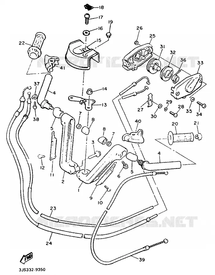 GUIDON ET CABLES Yamaha MOTO 1300 1989 ROYALE VENTURE  XVZ13TD
