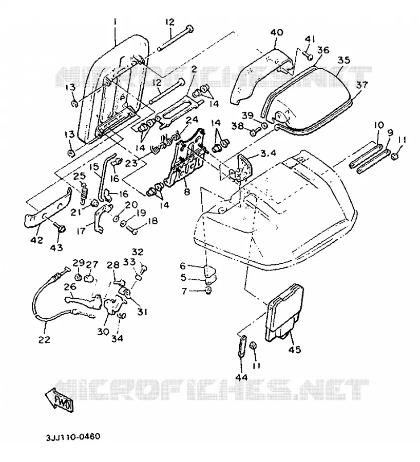 SUPPORT ARRIERE Yamaha MOTO 1300 1990 ROYALE VENTURE  XVZ13TD