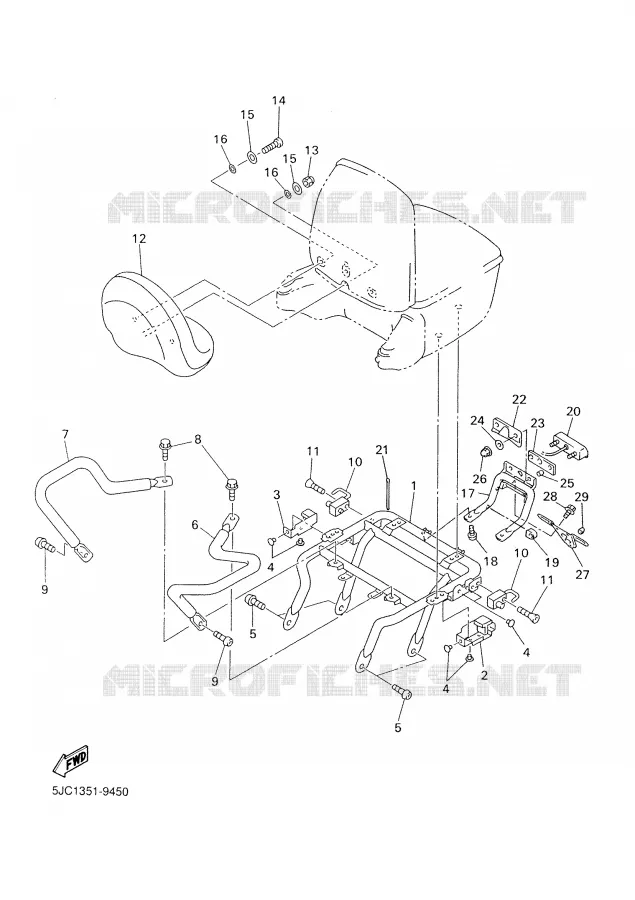 TOP CASE 2 Yamaha MOTO 1300 1999 ROYALSTAR  XVZ13TF
