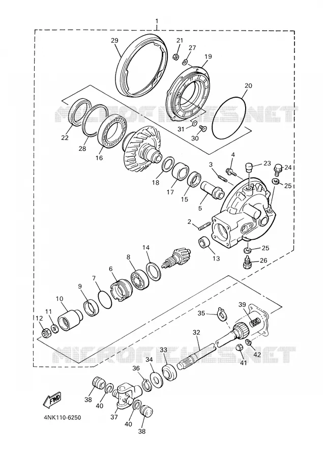 CARDAN / COUPLE CONIQUE Yamaha MOTO 1300 1999 ROYALSTAR  XVZ13TFL