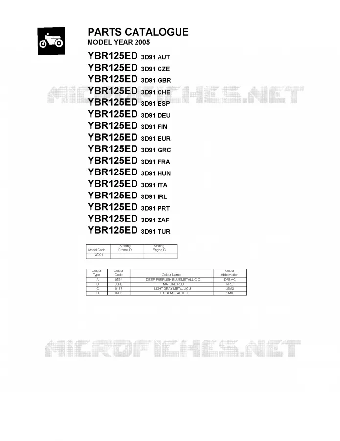 * CATALOG PREFACE * Yamaha MOTO 125 2005 YBR  YBR125ED