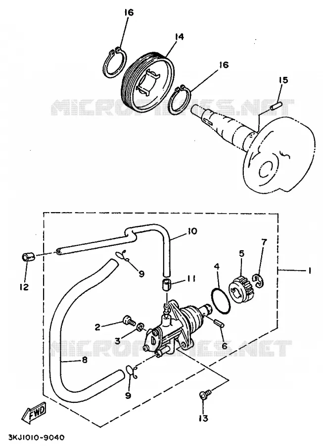 POMPE A HUILE Yamaha SCOOTER 50 1993 EVOLIS  YE50
