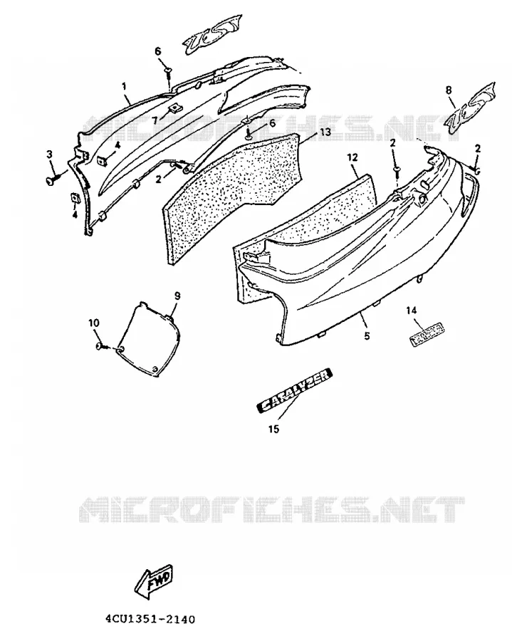 CACHE LATERAL - RESERVOIR D'HUILE Yamaha SCOOTER 50 1995 EVOLIS  YE50