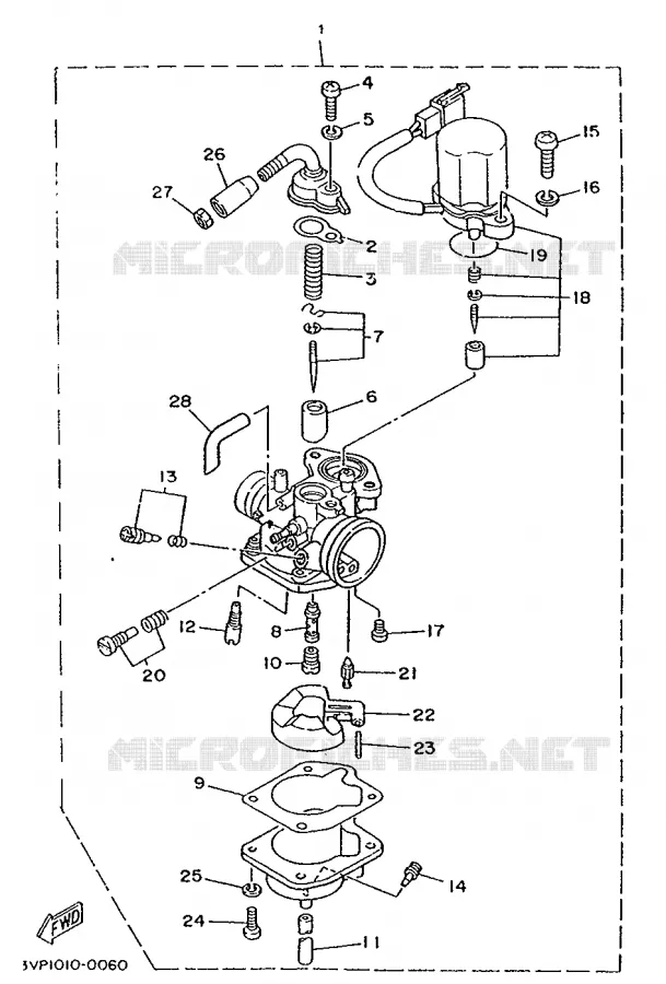 CARBURATEUR Yamaha SCOOTER 80 1995 ZEST  YE80