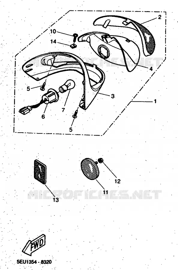 FEU ARRIERE Yamaha SCOOTER 50 1998 FLIPPER  YH50
