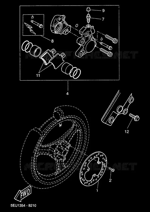 ETRIER DE FREIN AVANT Yamaha SCOOTER 50 2000 FLIPPER  YH50