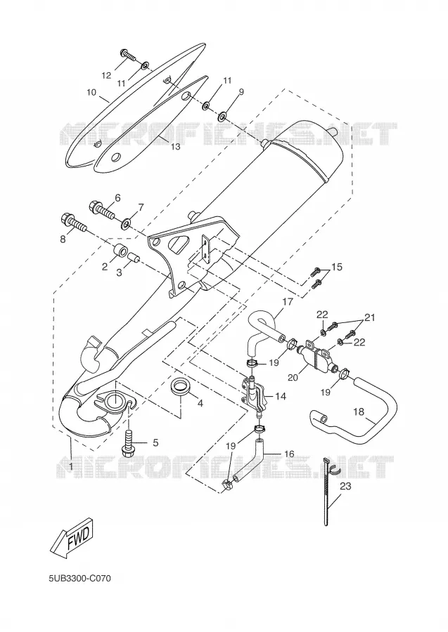 ECHAPPEMENT Yamaha SCOOTER 50 2003 FLIPPER  YH50