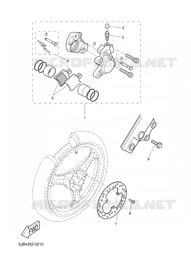 ETRIER DE FREIN AVANT Yamaha SCOOTER 50 2003 FLIPPER  YH50