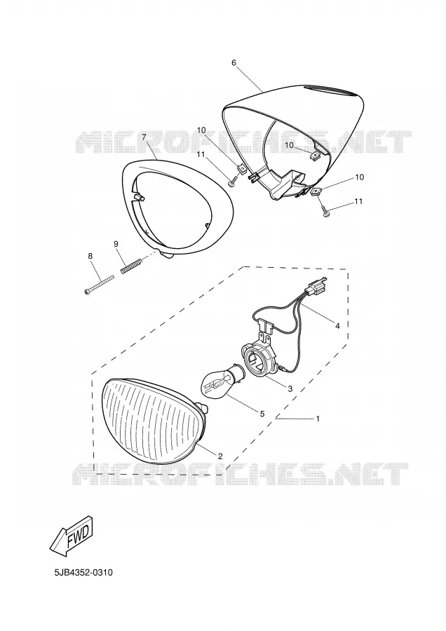 PHARE  Yamaha SCOOTER 50 2003 FLIPPER  YH50