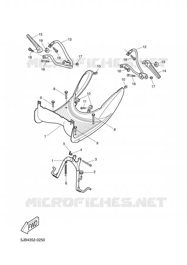 SUPPORT / REPOSE PIEDS Yamaha SCOOTER 50 2003 WHY  YH50