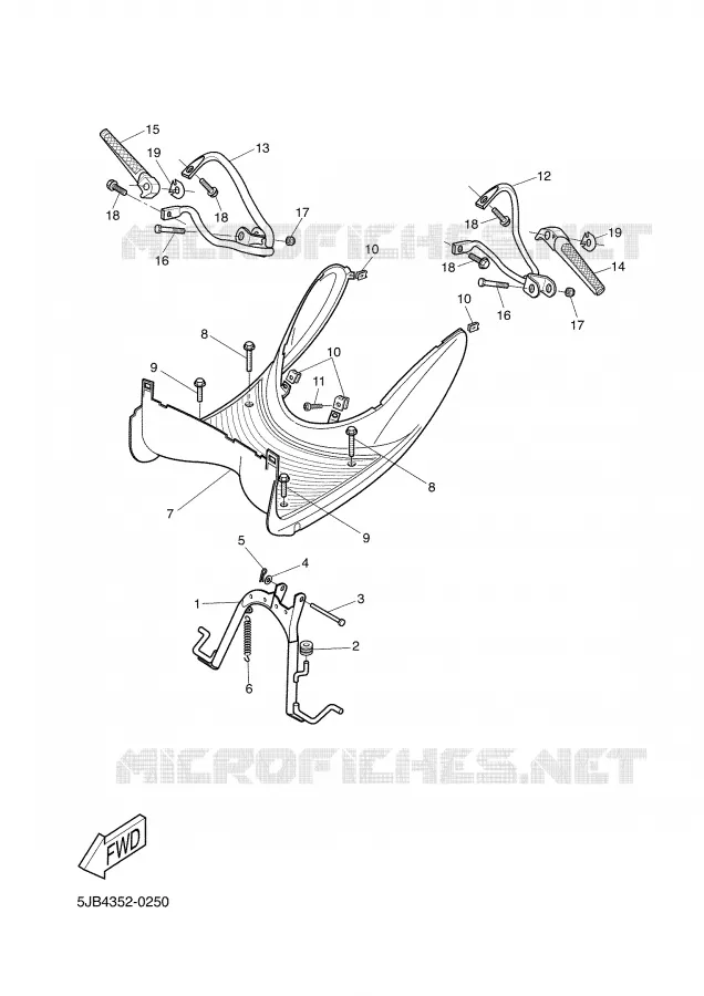 BEQUILLE / REPOSE PIEDS Yamaha SCOOTER 50 2004 WHY  YH50