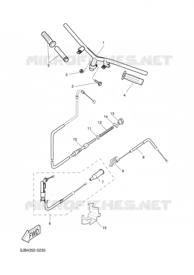 GUIDON ET CABLES Yamaha SCOOTER 50 2002 WHY  YH50 WHY