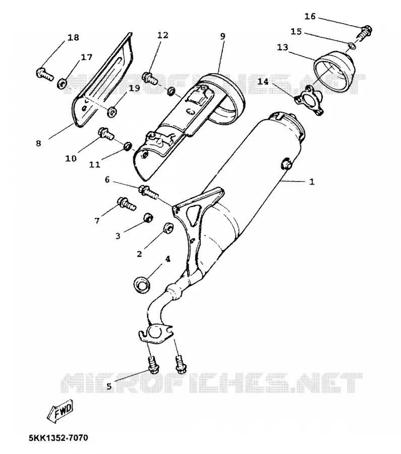 ECHAPPEMENT Yamaha SCOOTER 100 1999 YN  YN100