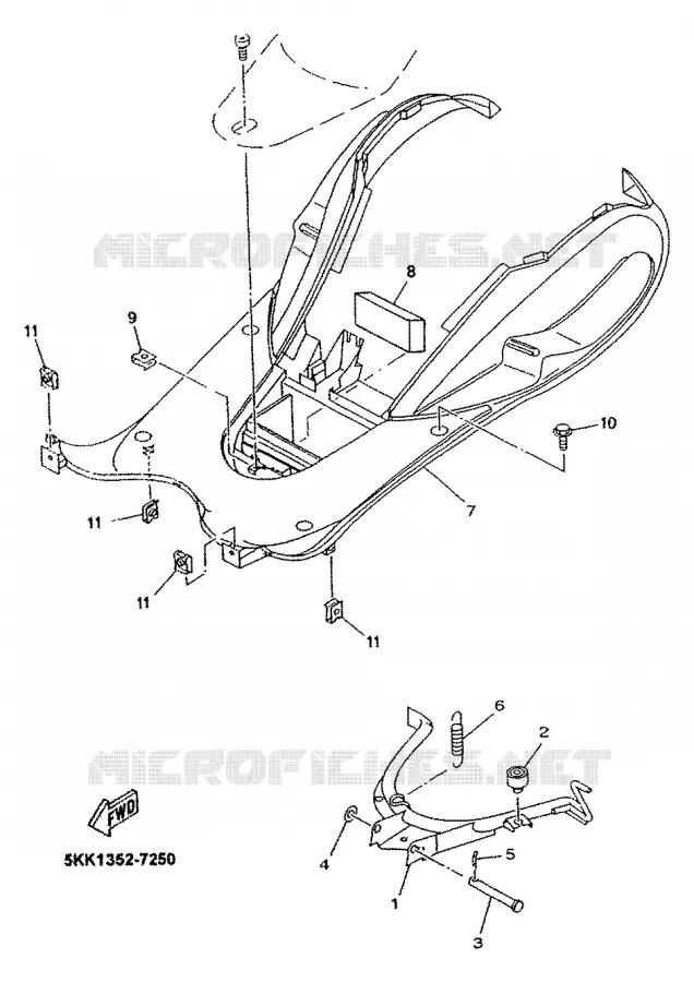 SUPPORT / REPOSE PIEDS Yamaha SCOOTER 100 1999 YN  YN100