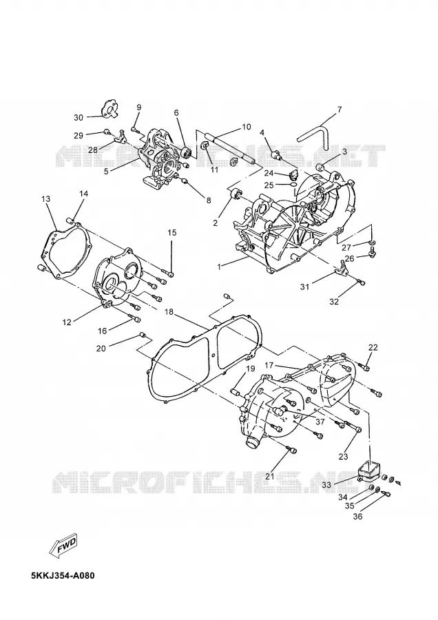 CARTER MOTEUR Yamaha SCOOTER 100 2003 NEO'S  YN100