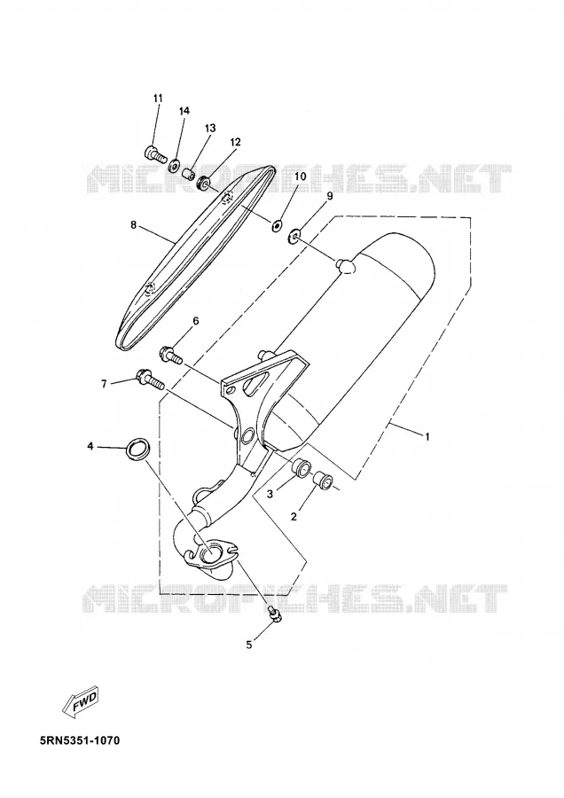 ECHAPPEMENT Yamaha SCOOTER 50 2002 YN  YN50