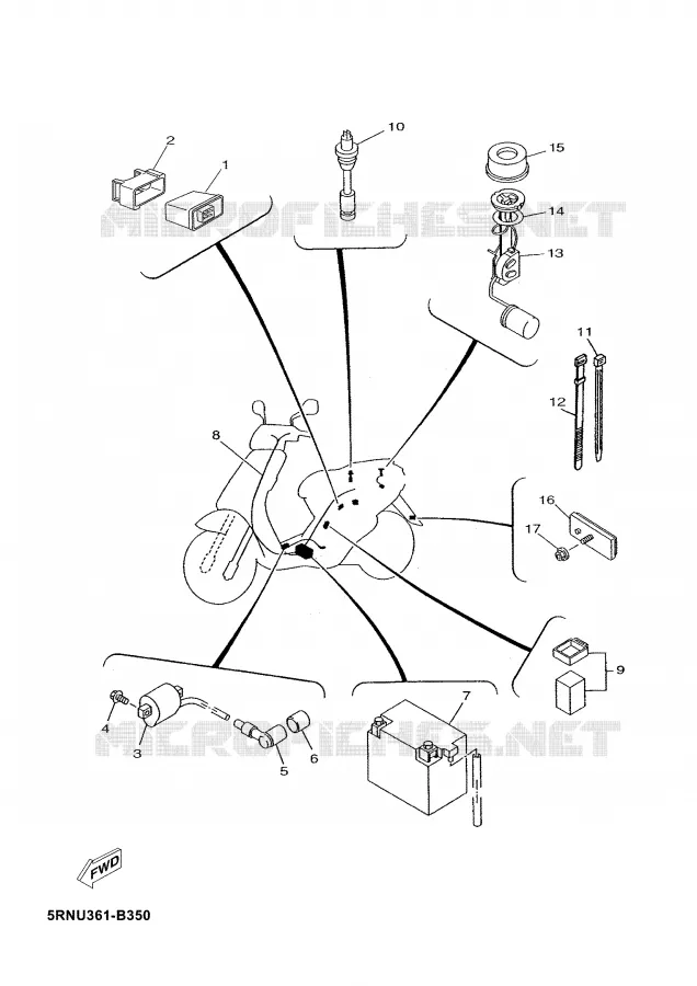 PARTIE ELECTRIQUE 2 Yamaha SCOOTER 50 2006 NEO'S  YN50