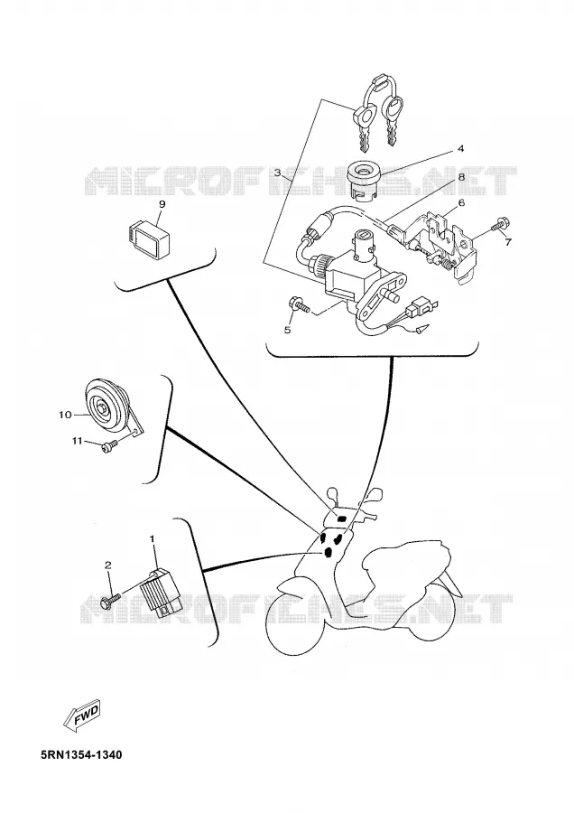 PARTIE ELECTRIQUE 1 Yamaha SCOOTER 50 2002 YN  YN50ALPINESTARS