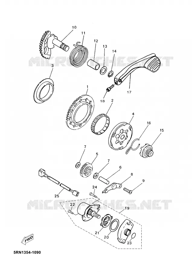 DEMARREUR Yamaha SCOOTER 50 2002 YN  YN50ALPINESTARS