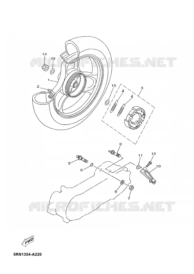 ROUE ARRIERE Yamaha SCOOTER 50 2006 NEO'S  YN50M