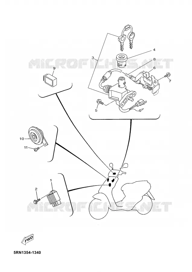 PARTIE ELECTRIQUE 1 Yamaha SCOOTER 50 2006 NEO'S  YN50M