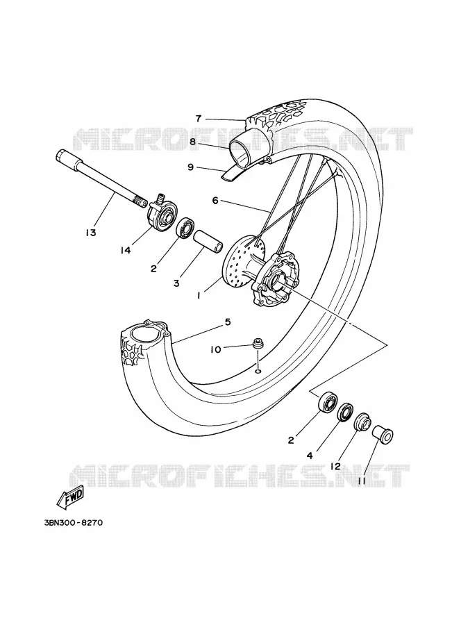 ROUE AVANT Yamaha MOTO 125 2000 DTR  DT125R