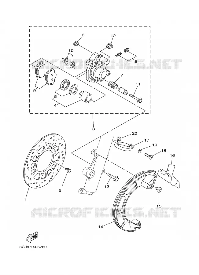 ETRIER DE FREIN AVANT Yamaha MOTO 125 2000 DTR  DT125R