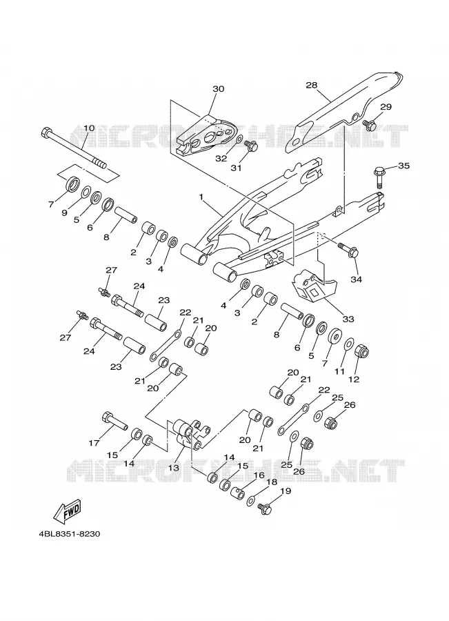 BRAS ARRIERE Yamaha MOTO 125 2000 DTR  DT125R