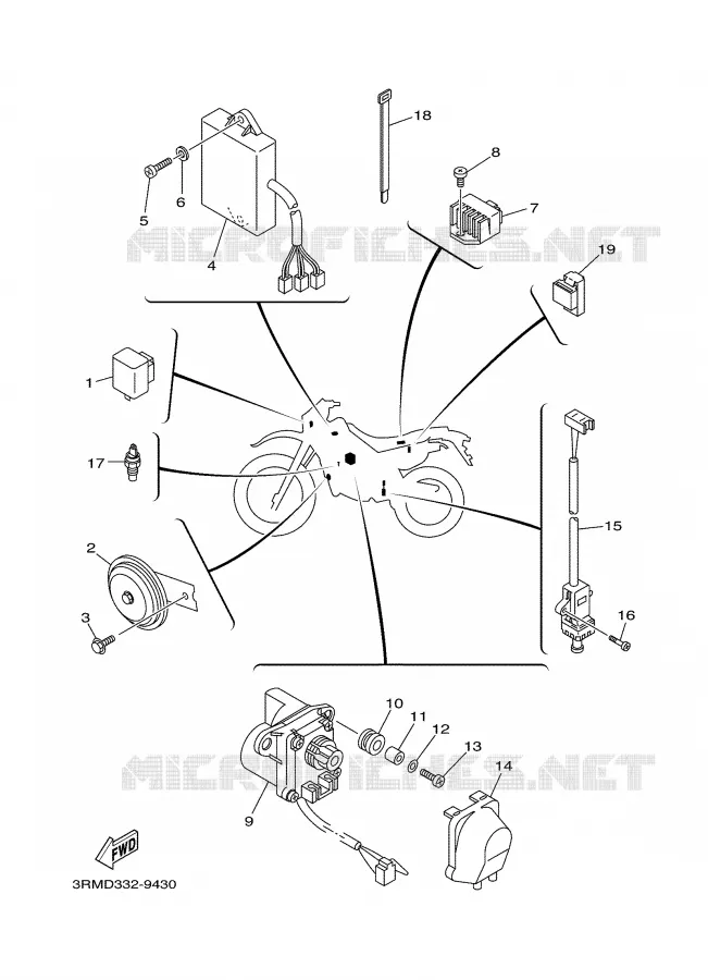 PARTIE ELECTRIQUE 2 Yamaha MOTO 125 2000 DTR  DT125R