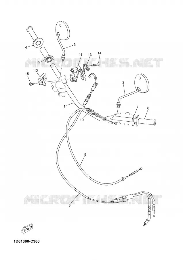 GUIDON ET CABLES Yamaha MOTO 125 2006 DTRE  DT125RE