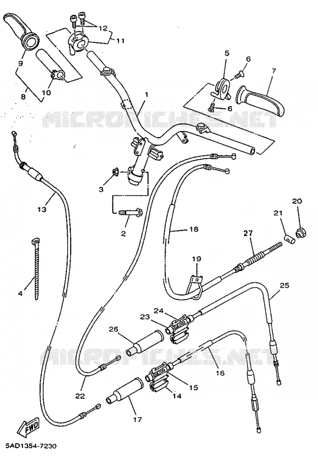 GUIDON ET CABLES Yamaha SCOOTER 50 1997 NEOS  YN50R