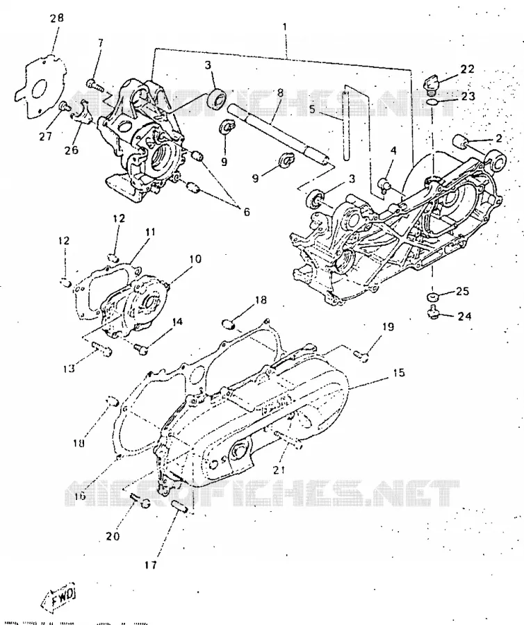 CARTER MOTEUR Yamaha SCOOTER 50 1998 NEOS  YN50R