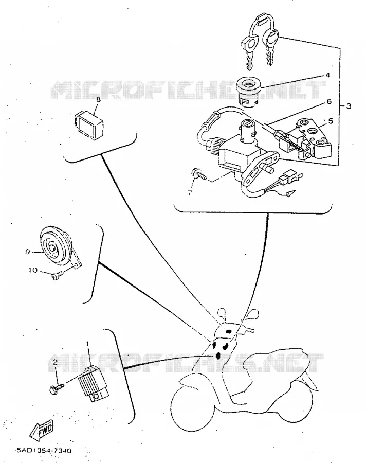 PARTIE ELECTRIQUE 1 Yamaha SCOOTER 50 1998 NEOS  YN50R