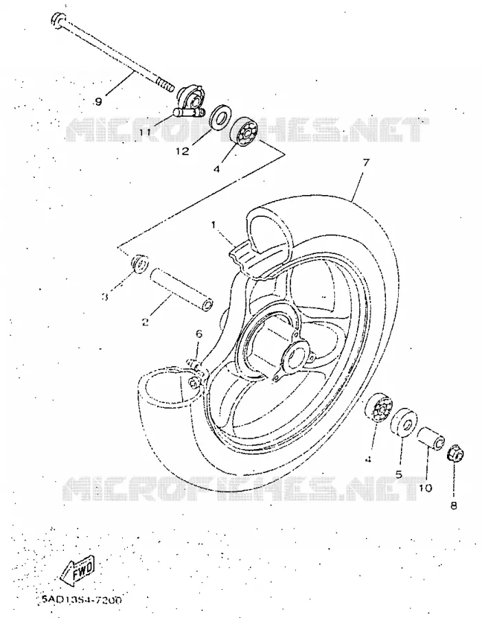 ROUE AVANT Yamaha SCOOTER 50 1998 NEOS  YN50R