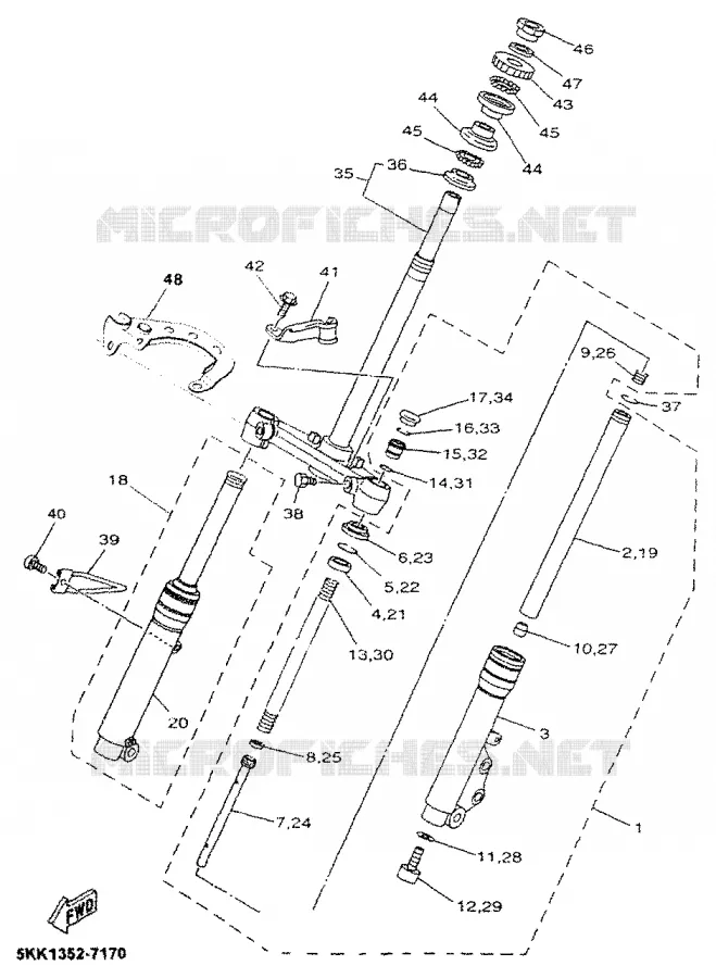 FOURCHE Yamaha SCOOTER 50 2000 NEOS  YN50R