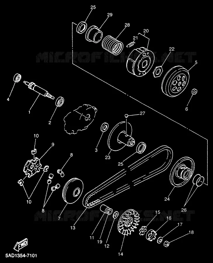 EMBRAYAGE DE DEMARREUR Yamaha SCOOTER 50 2000 NEOS  YN50R
