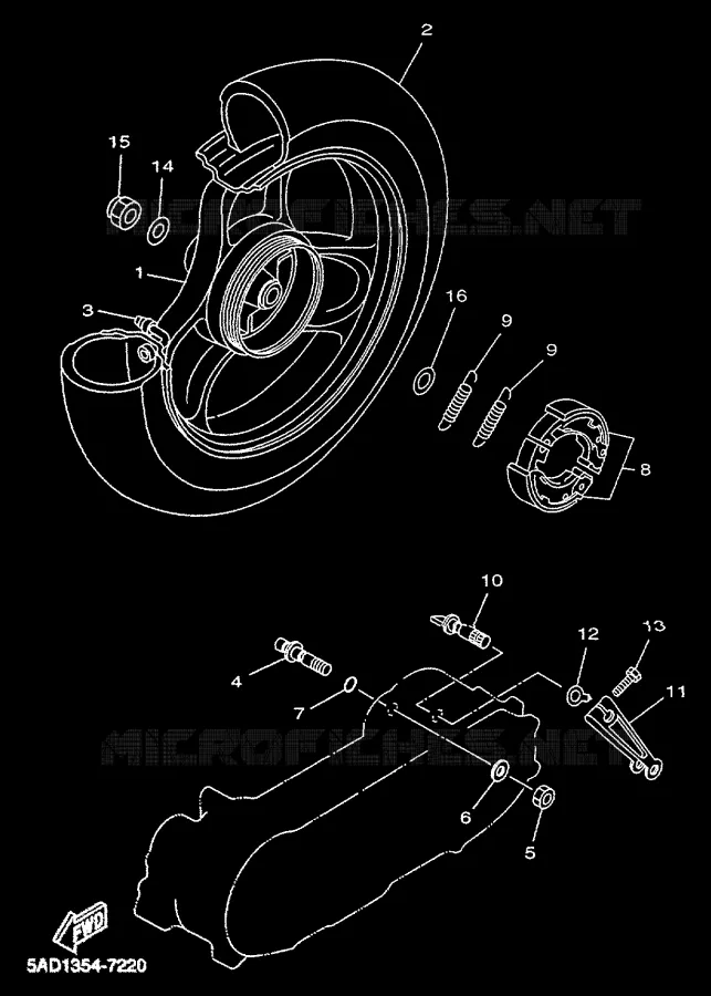 ROUE ARRIERE Yamaha SCOOTER 50 2000 NEOS  YN50R