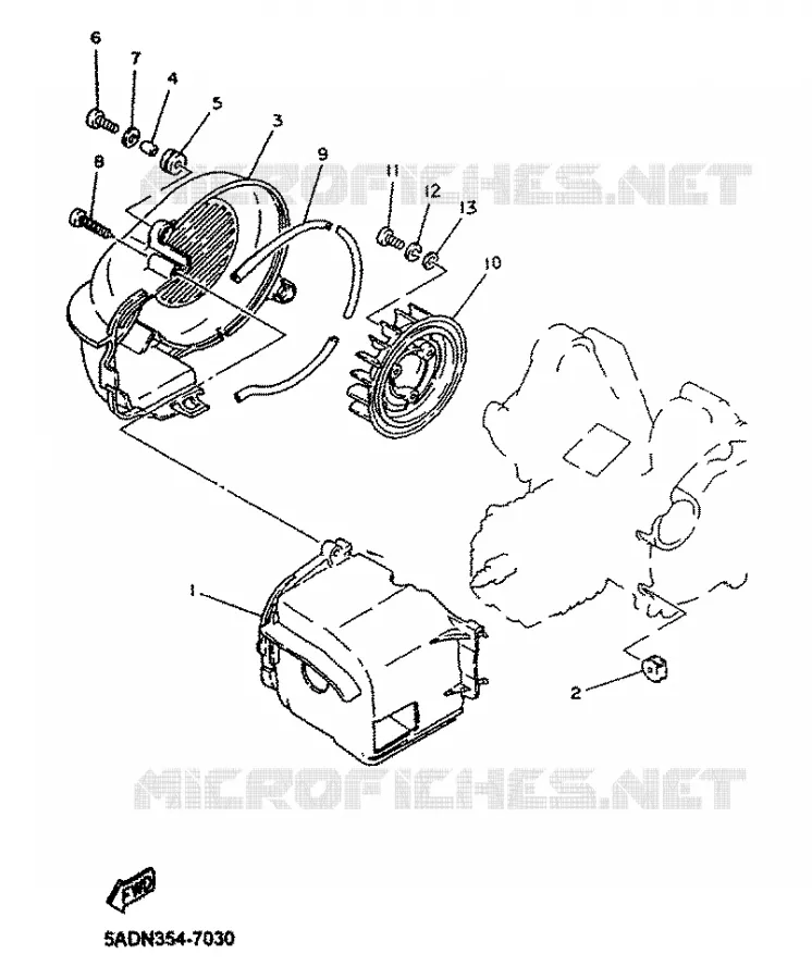 TURBINE / CARTERS DE REFROIDISSEMENT Yamaha SCOOTER 50 2001 NEOS  YN50R NEO'S