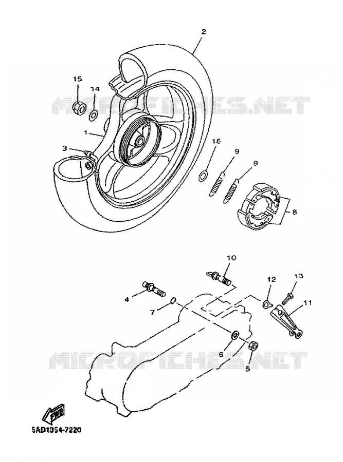 ROUE ARRIERE Yamaha SCOOTER 50 2001 NEOS  YN50R NEO'S