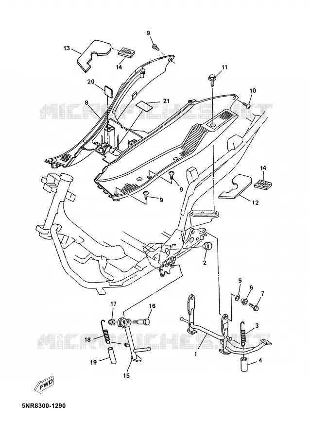 SUPPORT / REPOSE PIEDS Yamaha SCOOTER 125 2002 MAJESTY  YP125D