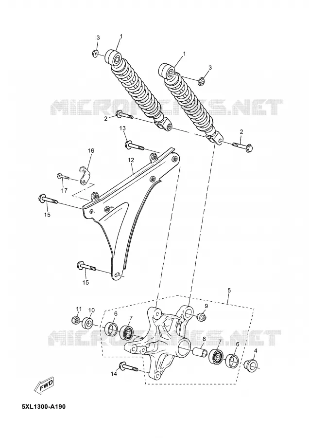 BRAS OSCILLANT / AMORTISSEUR Yamaha SCOOTER 125 2003 MAJESTY  YP125E