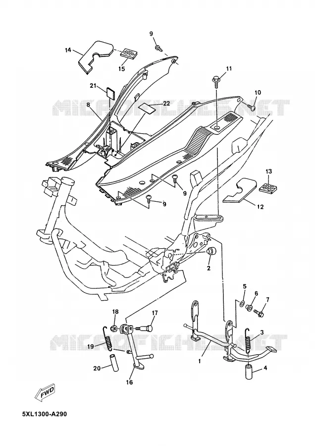 SUPPORT / REPOSE PIEDS Yamaha SCOOTER 125 2003 MAJESTY  YP125E