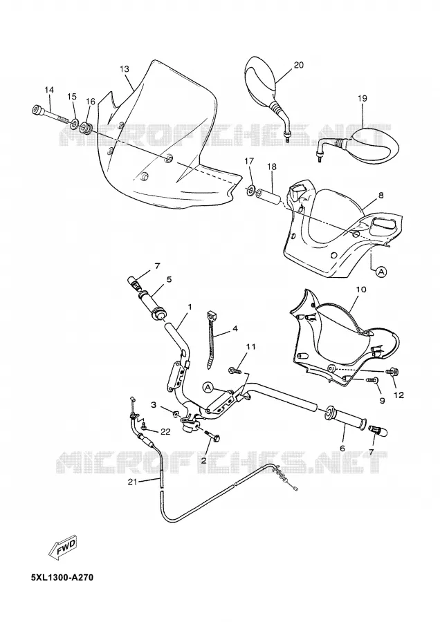 GUIDON ET CABLES Yamaha SCOOTER 125 2005 MAJESTY  YP125E