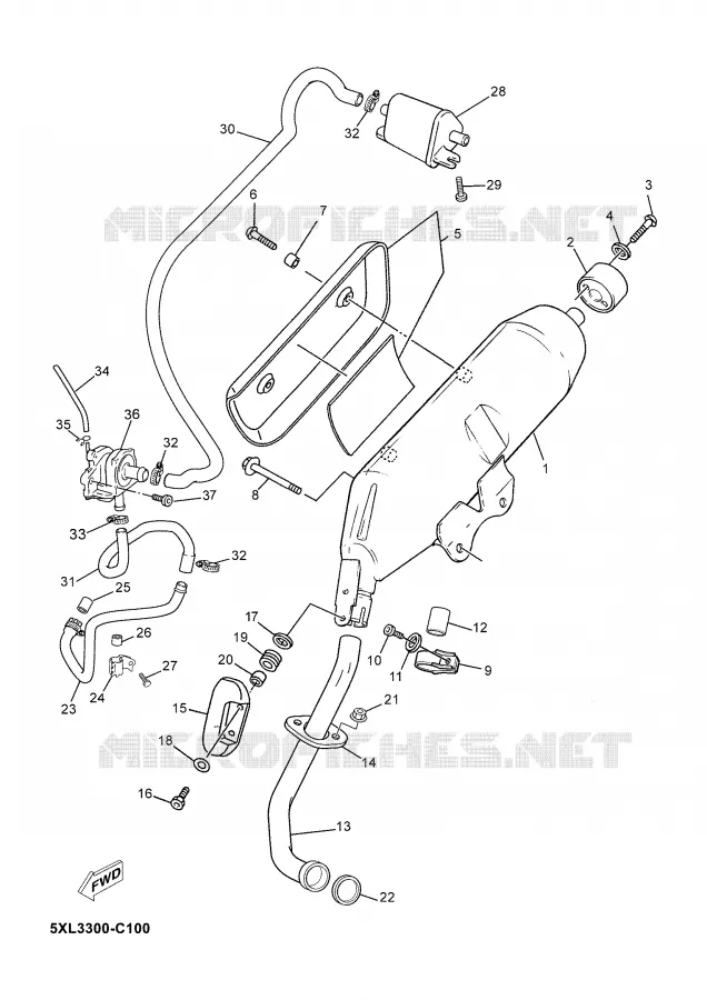 ECHAPPEMENT Yamaha SCOOTER 125 2006 MAJESTY  YP125E
