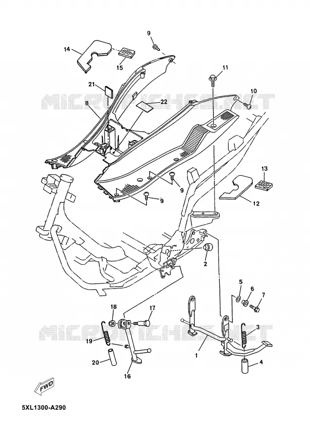 BEQUILLE / REPOSE PIEDS Yamaha SCOOTER 180 2006 MAJESTY  YP180E